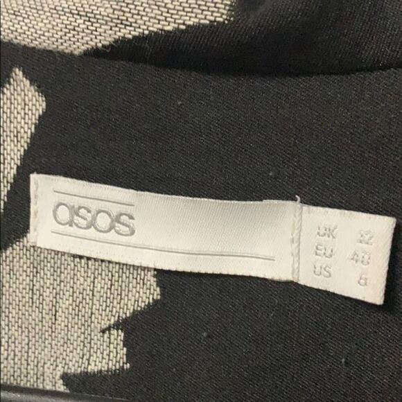 ASOS BALLON SLEEVE‎ BLACK & WHITE BLOUSE SI… - Picture 6 of 7